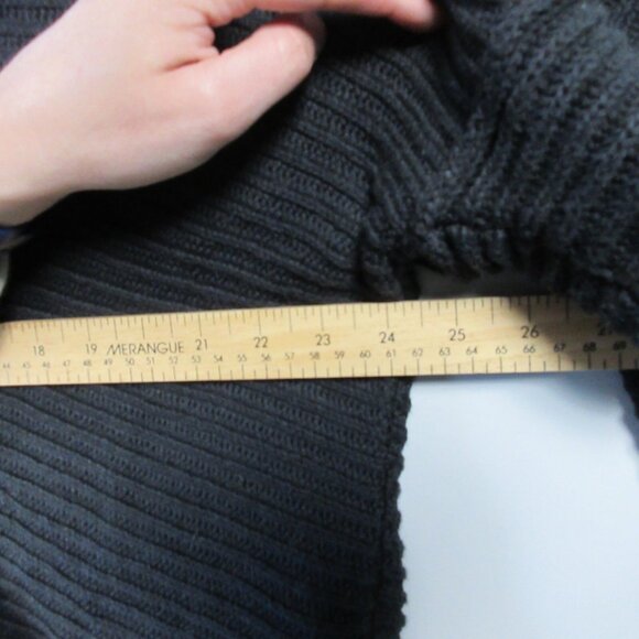 Free People Marlie Pullover Sweater Women L Black Cotton Acrylic Ribbed Knit - Picture 10 of 12